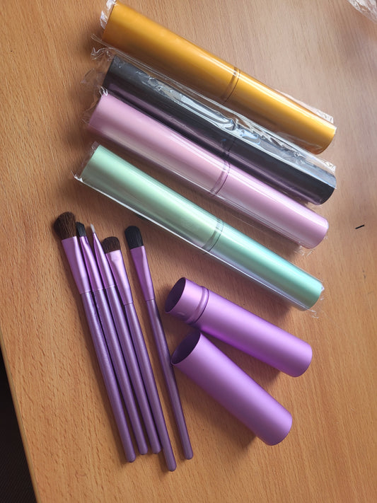 Personalised makeup brush set inc carry tin