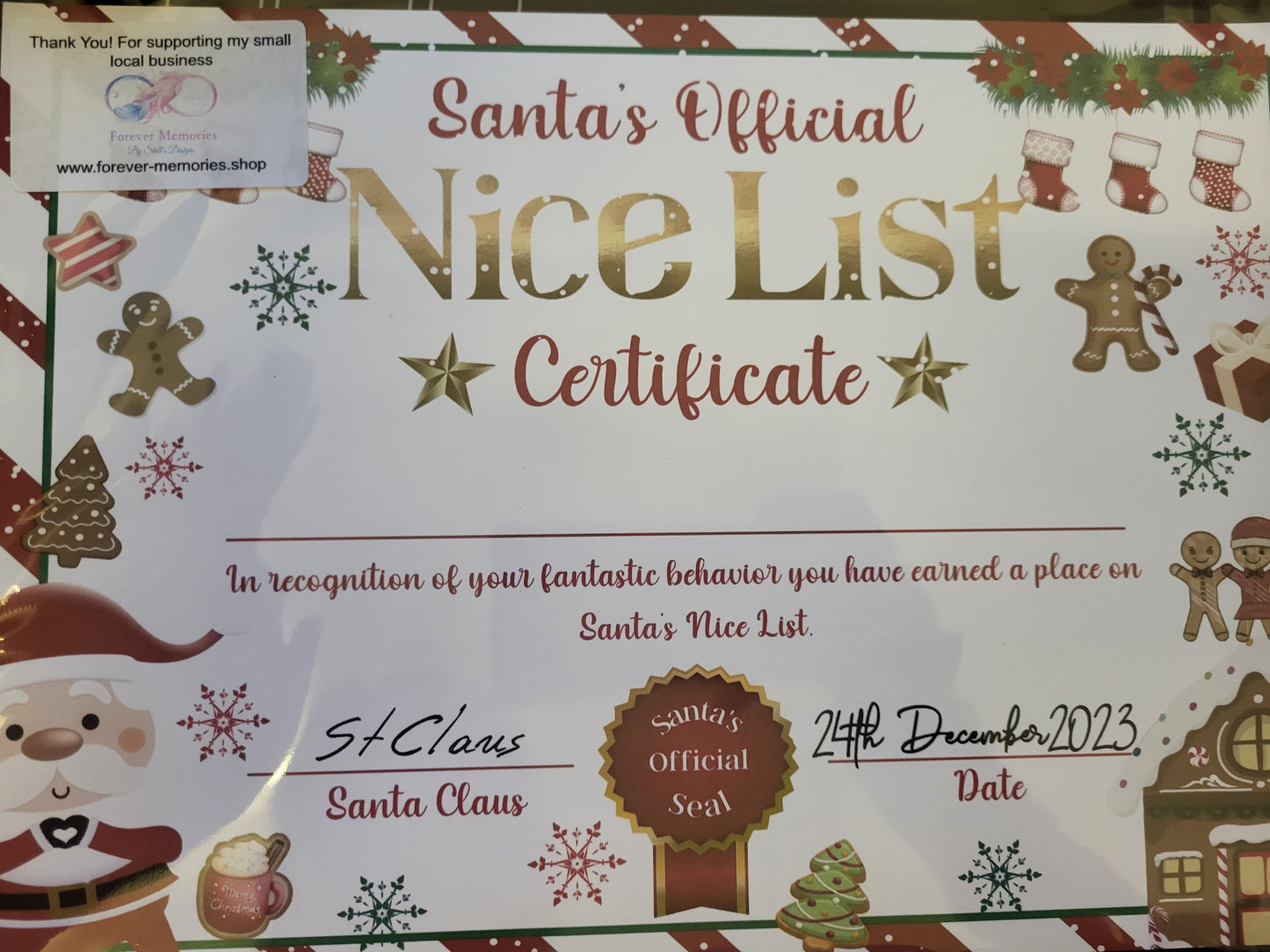 NICE LIST CERT (New Style)