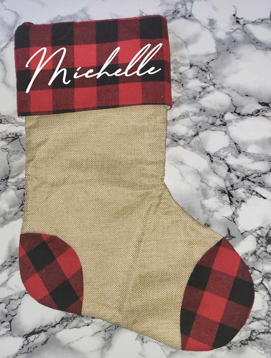 Personalised Tartan edge Stockings